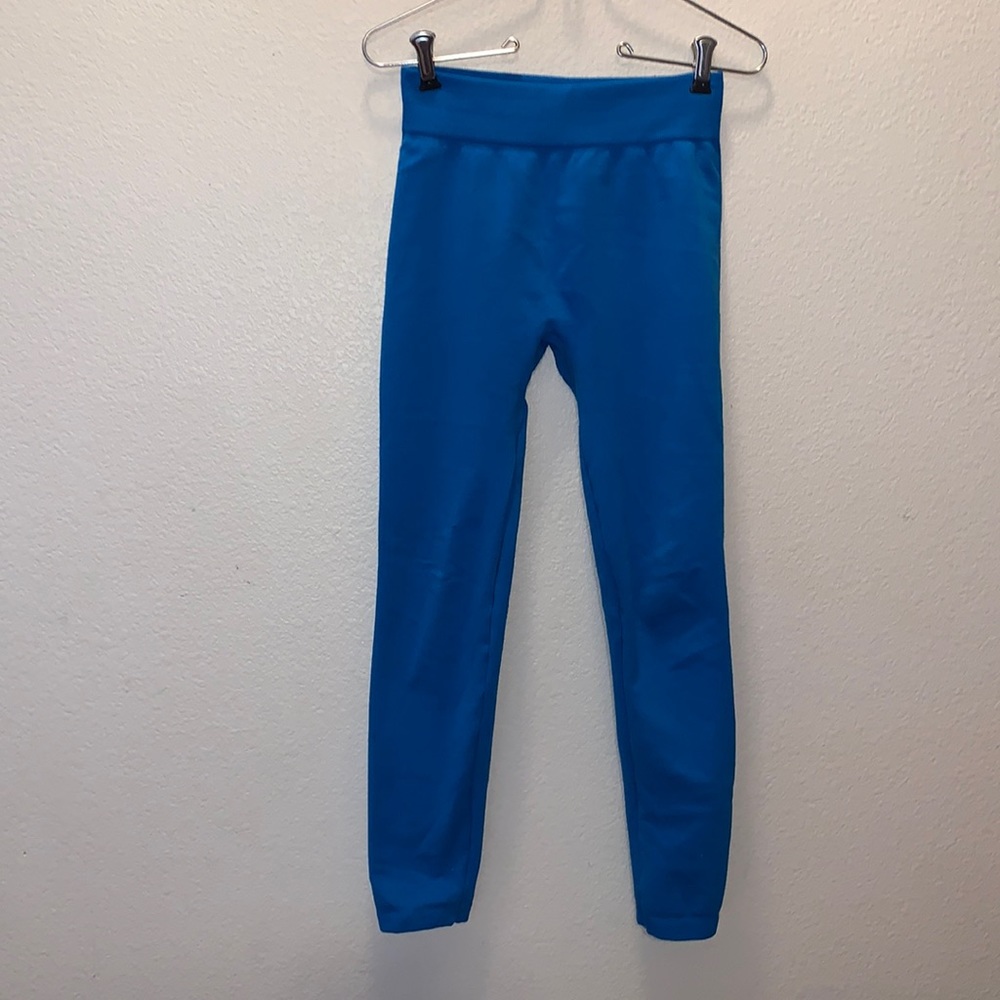 Tera vibrant blue woman’s small stretchy leggings casual comfy